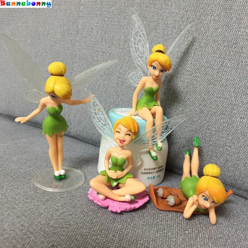6pcs//lot Anime Tinkerbell Fairy Figure Toy Tinker Bell PVC toys