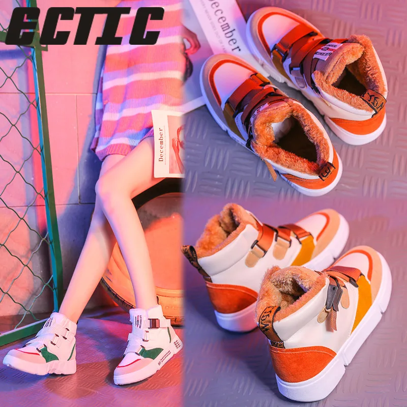 

QWEDF 2019 new high-top women's shoes autumn and winter super fire warmth increase casual shoes women's sports old shoes DC-93