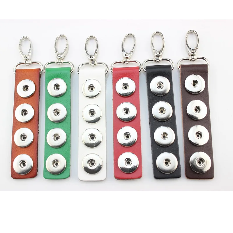 6Pcs/lot Hight Quality Genuine Leather Snaps Buttons Keychains 2017 Men