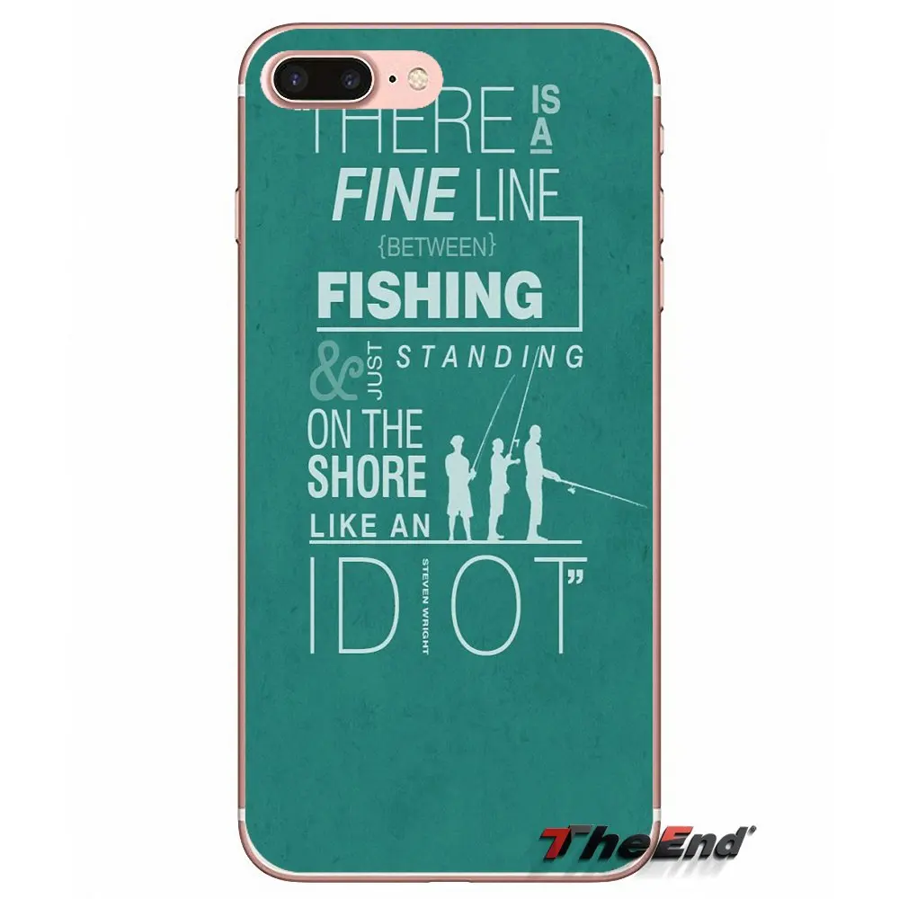 Angling Go Fishing quotes Мягкий чехол из ТПУ для iPhone X 4 4S 5 5S 5C SE 6 6S 7 8 Plus Samsung Galaxy J1 J3 J5 J7 A3 A5 2016