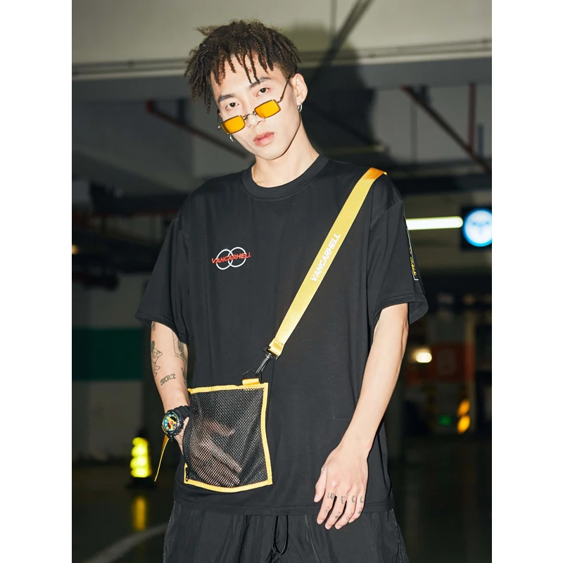 UNCLEDONJM Messager bag блуза со вставкой harajuku футболка Повседневная летняя мужская Топ