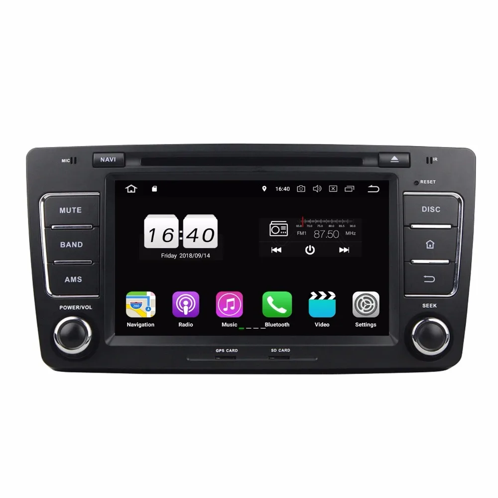 Sale 2 din 8" Android 8.1 Car Radio GPS Multimedia Head Unit for Skoda Octavia 2012 With 2GB RAM Bluetooth WIFI Mirror-link USB DVR 1