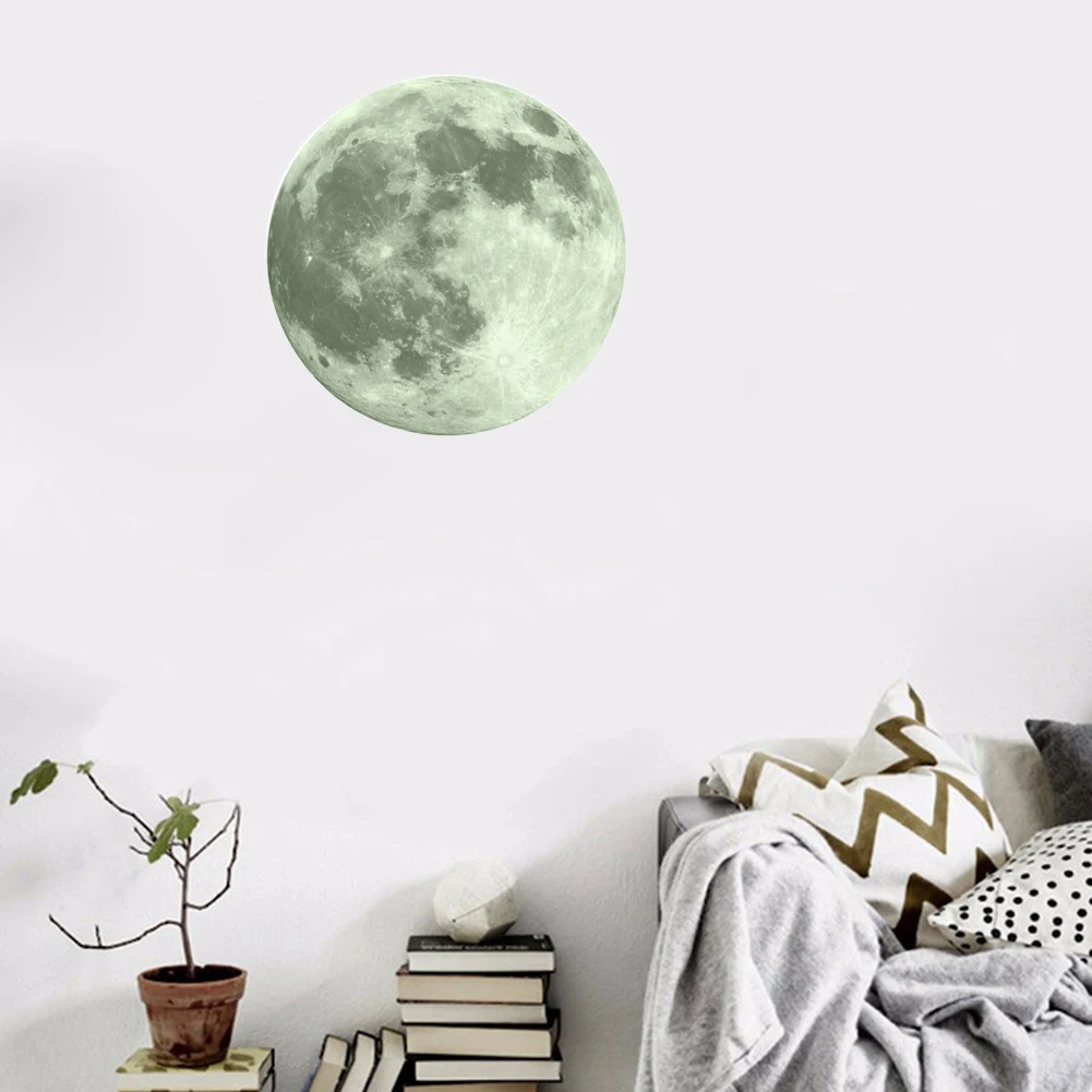 20 см 30 см светящаяся Луна земля мультфильм DIY 3D Наклейка на стену s для детской комнаты спальня светится в темноте наклейка на стену для гостиной