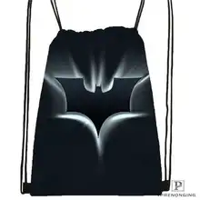 Изготовленный На Заказ Бэтмен-simbolo походная сумка на шнурке милый детский Ранец(черный цвет(вид сзади) 31x40 см#2018612-02-12