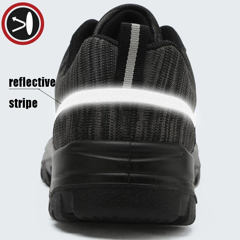 Black Trabalho Ao Segurança À slip Prova Sapatos Larnmern Punção Livre Biqueira Anti Construção Aço Do Botas Ar Homens Dos De YqIpHz
