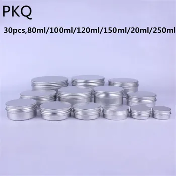 

30pcs,80ml 100ml 120ml 150ml 200ml 250ml Empty Containers Empty Sample Jars Cosmetic Jars Aluminium Containers For Cosmetics