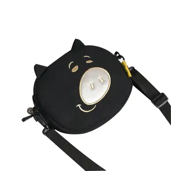 

Women's Kawaii Cartoon Pig Canvas Small Zipper Pouch Crossbody Shoulder Bag