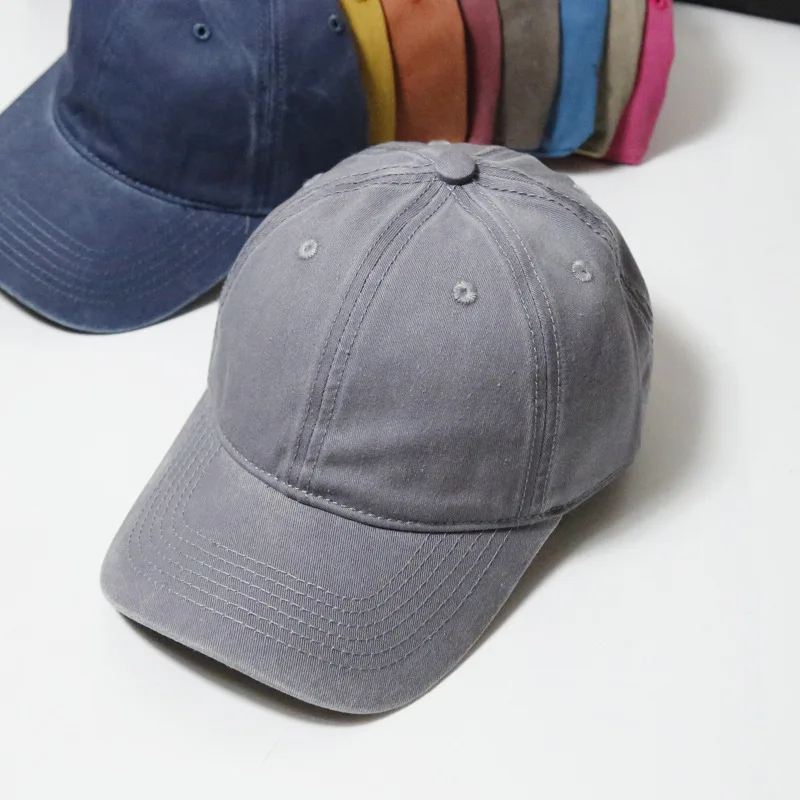 

High Quality Plain Dyed Sand Washed 100% Soft Cotton Cap Sport Hat Gorras Snapback Cap Outdoor Sun Hat For Women Caps