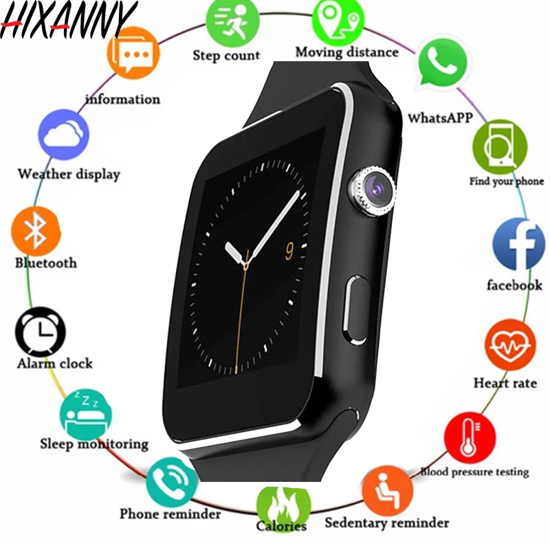 

New Arrival X6 Smart Watch with Camera Touch Screen Support SIM TF Card Bluetooth Smartwatch for iPhone Xiaomi Android Phone