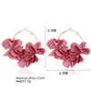 fashion simple creative earrings for women with cloth flower design exquisite hoop female Kolczyki ► Photo 3/6