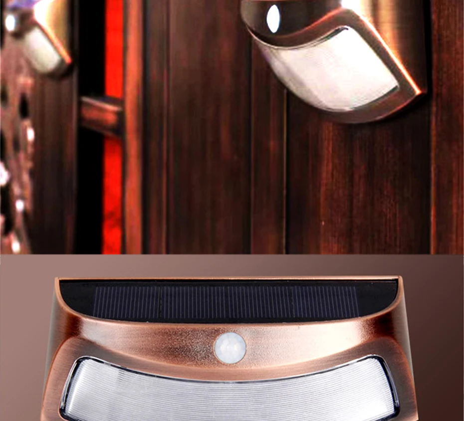 Lâmpada de Parede Sensor de Luz de Parede Lâmpada de Rua ao ar Livre à Prova Solar da Lâmpada Retro Jardim Luz Solar Levou Cerca Pátio Motion d' Água 10 2 Pcs 14 Lâmpadas solares