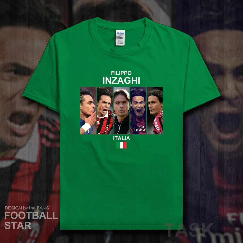 

Filippo Inzaghi t shirt men jerseys Italy Milan footballer star brand tshirt cotton t-shirts fitness tees the fans clothing 20