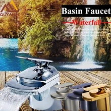Wholesale And Retail Chrome Waterfall Bathroom Basin Faucet Single Handle Hole Sink Mixer Tap