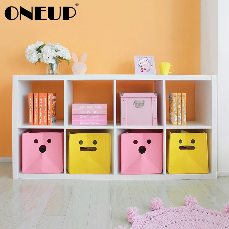 

ONEUP Cute Expression Storage Box For Toys Storage Box Clothes Organizer for Socks Underwear Home Office Multi Cube Organizer