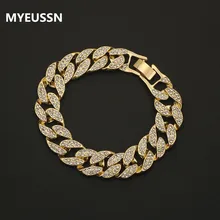 Стразы, кубинский браслет, цепочка для мужчин, хип-хоп, проложили CZ, рэппер, роскошный браслет, ювелирные изделия, аксессуары, подарок