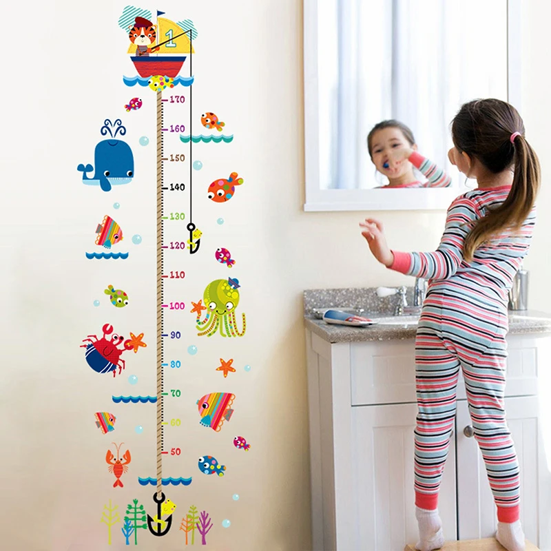 Cartoon Measure Height Gauge Sticker Wall Sticker Home Decor Kids