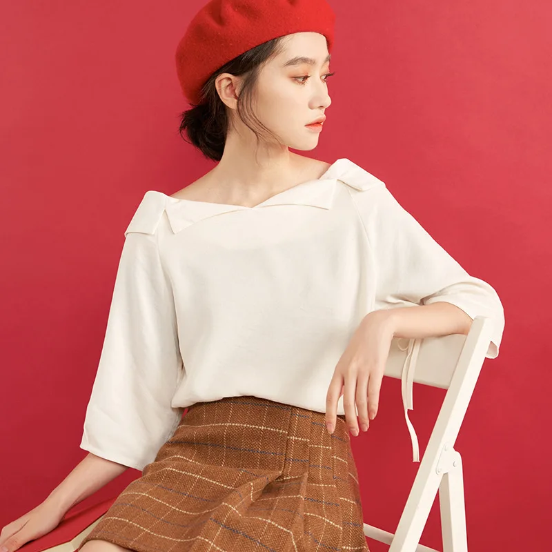 spring-summer-strapless-chiffon-shirt-women-white-loose-three-quarter-sleeve-chic-blouse-girl-slash-neck-new-korean-top-h9165