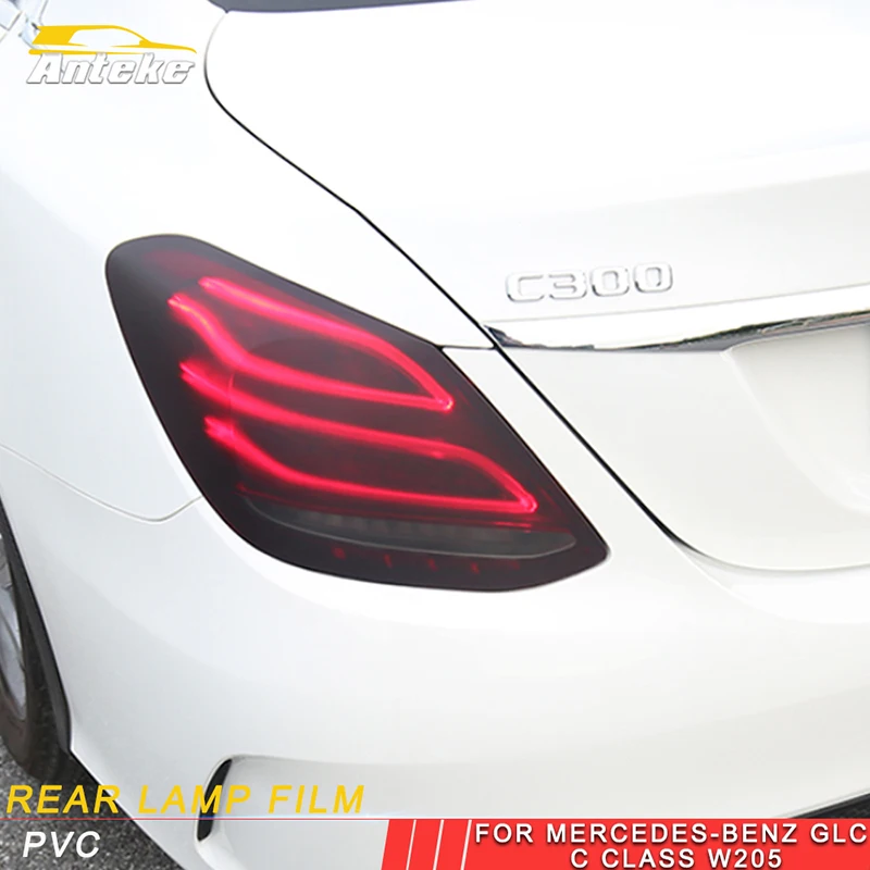 

ANTEKE auto rear lamp film rear light film Smoked black sticker cover accessories for Mercedes Benz C class w205