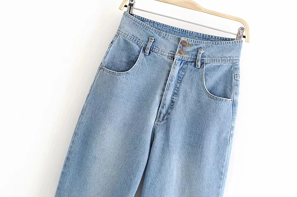 Увядшие джинсы для женщин, высокая уличная модель, однобортные джинсы с высокой талией, рваные джинсы для женщин, джинсы для мам, джинсы для женщин размера плюс