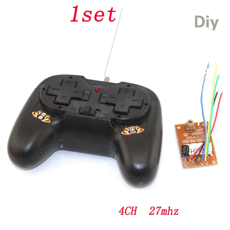 

1set DIY RC Model Toys Cars Radio Controlling System Parts 4CH 27mhz Remote Controller Transmitter with Receiver Board DC3V-4.5V
