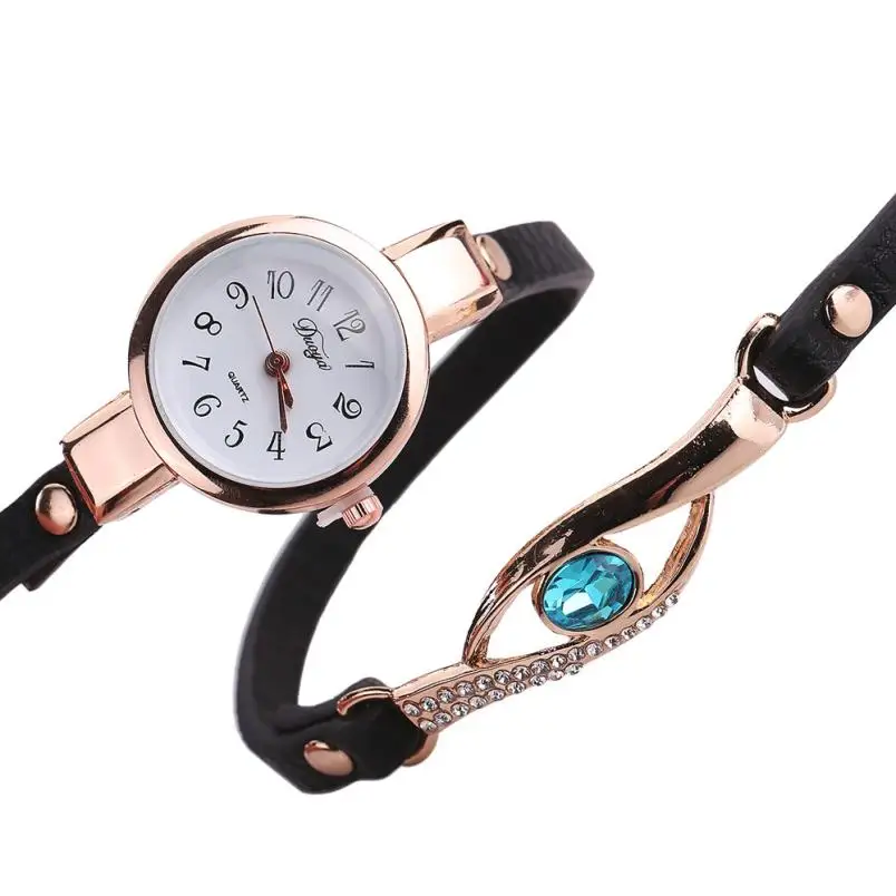 Кварцевые наручные часы Relogio Feminino лента со стразами роскошные часы высокого качества кожаные часы женские Топ бренд reloj mujer Часы
