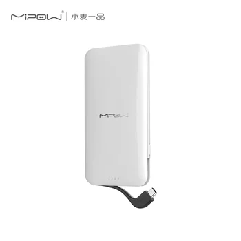 

MIPOW 5000mAh Power Bank Built-in Type-C Cable 2.4A USB Port Dual Fast Charge External Battery For Xiaomi Huawei SUMSUNG