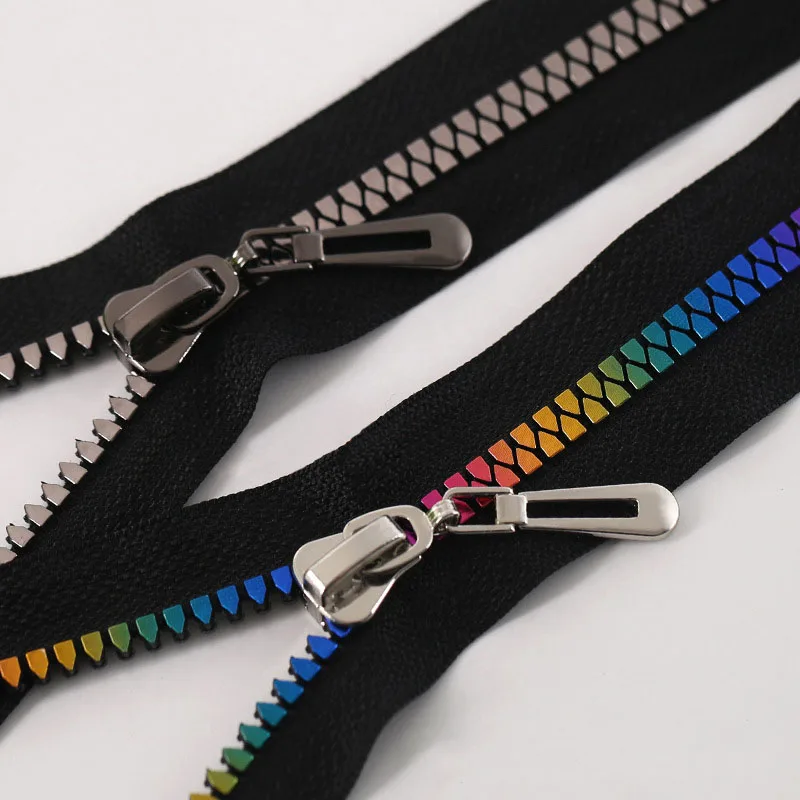 

80cm 8# Open-end Resin Zipper For Sewing Jackets Coat Down Multi-color Teeth Zippers Zip for Sewing DIY Garment Accessories