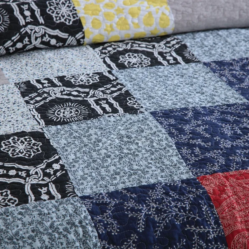 Корейский стеганые покрывала хлопок Стёганое одеяло комплект 3 шт. одеяла ручной работы наволочка постельное белье большого queen Размер наборы одеял