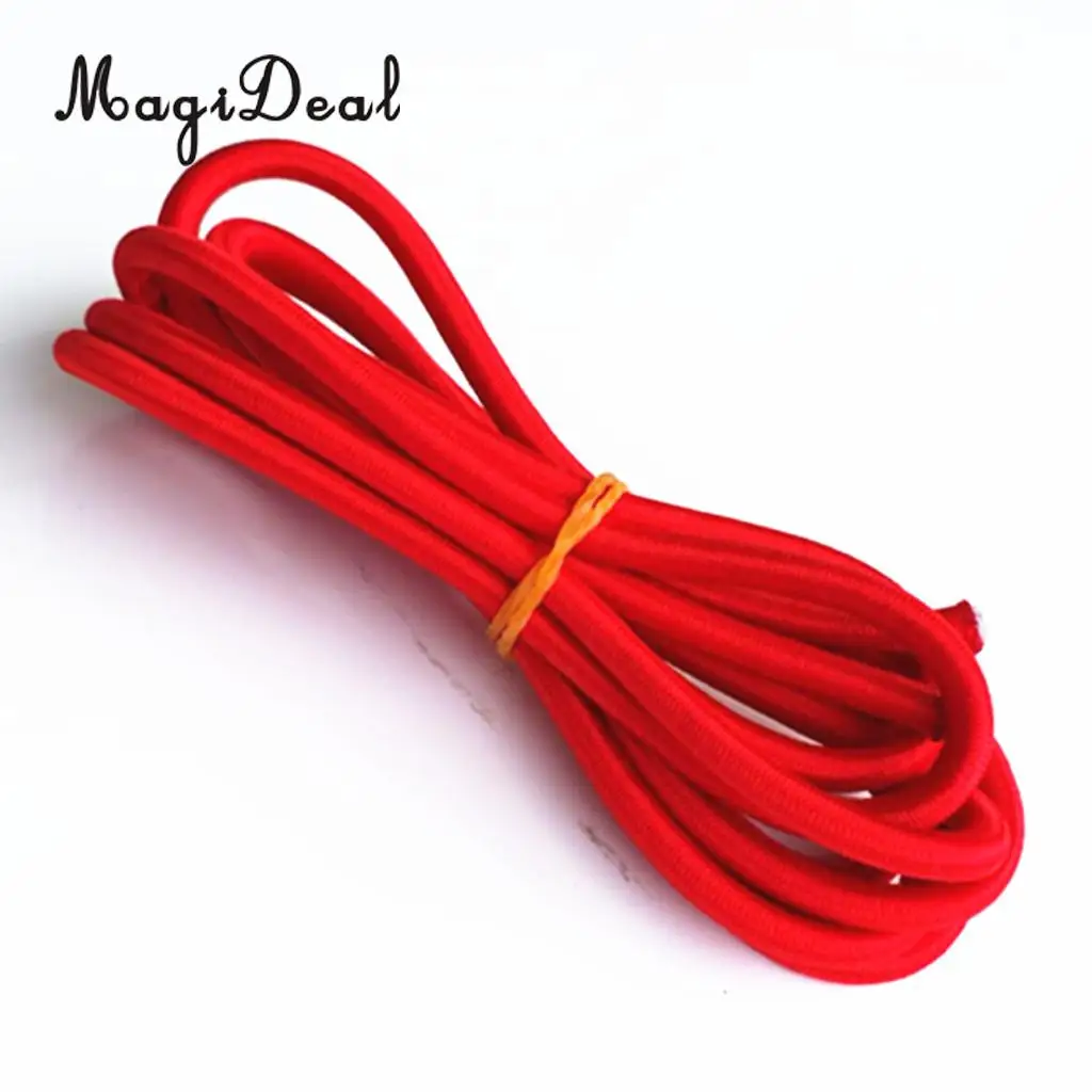 MagiDeal High Strength 5mm Red Elastic Rubber Bungee Rope Shock Cord Tie Down Boats Trailers for Boats Kayaks Canoe Surf Board