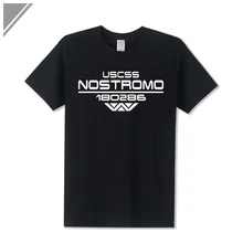 USCSS Nostromo Печатных Человек Футболку Хлопок Чужой Вейланд Yutani Мода печать Футболка Мужская С Коротким Рукавом Ти Топы Плюс Размер набор