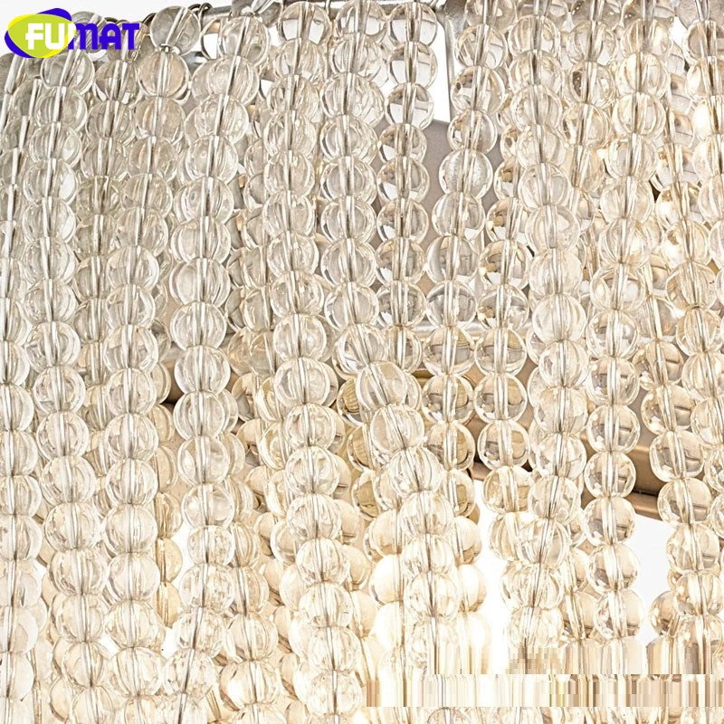FUMAT RH Crystal Pearl Crown Cap Pendant Lamp American European French Style LED E14 Luxury For Living Dinning Bed Room 2