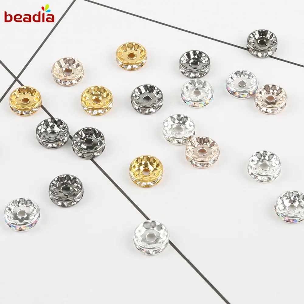 Silver /& Rose Gold Roud Disc Spacer Beads Wedding Or Gifts 20pcs 6mm Cute Gold