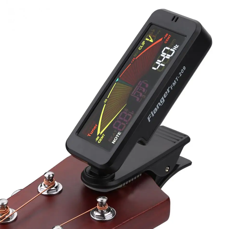 Flanger FMT 209 гитарный тюнер цифровой с зажимом креплением для хроматической гитары