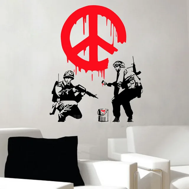 gy22 banksy cnd soldier paint warn firemen street art vinyl wall