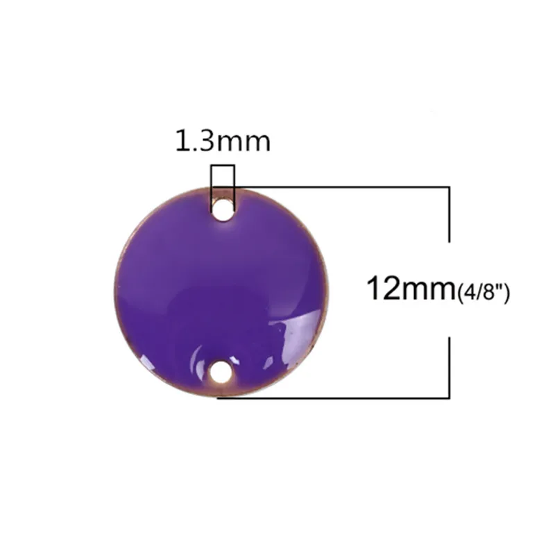 DoreenBeads – connecteurs de paillettes en cuivre émaillé, ronds non plaqués, colorés, pour bricolage de bijoux, 12mm de diamètre, 10 pièces