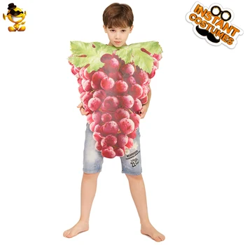 

DISPLAY Bunch of Grapes Jumpsuit New Style Kids Food Cosplay Bunch of Grapes Costumes for Carnival Halloween Party