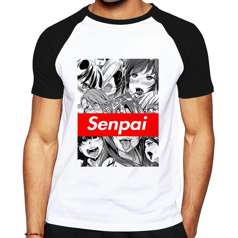 Мужская футболка из хлопка с японским аниме Senpai Girl Nerdy женская уличная Manga Waifu Kawaii