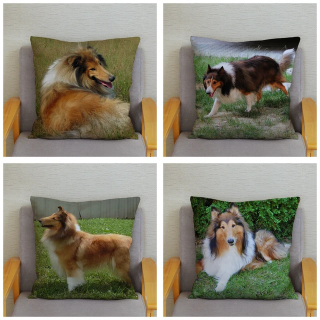 Cute Pet Dog Throw Pillow Cove Cushion Covers Plush Pillow Case Decor Pillows Case 2