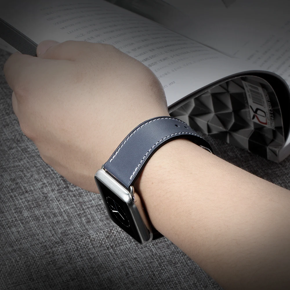 IStrap синие Высококачественные наручные часы на кожаном ремешке для iWatch 38 мм 42 мм/40