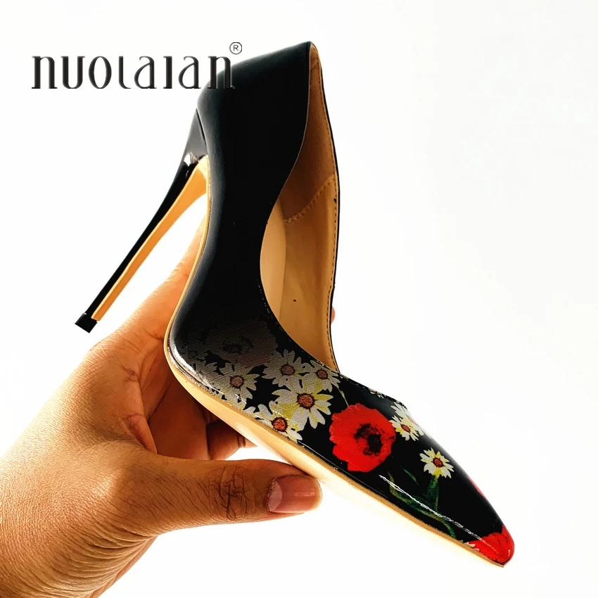 

8 10 12CM Women Patent Leather Pumps Pointed Toe High Heels Wedding Stiletto Ultra High Heel Sexy Ladies Party Shoes Woman Shoe