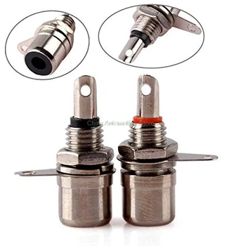 

40 pcs AMPLIFIER Audio Video metal RCA Phono Chassis Panel Mount Female Socket Screw Solder Connectors Silver Tone