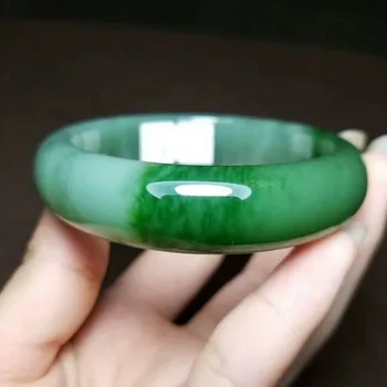 

H23#Russian and Hetian jade spinach green jasper fish bracelet