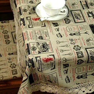 

Rural cotton and linen table cloth, lace tablecloth, department of forestry, bar supplies, household items