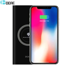 DCAE QI Wireless Charger Power Bank for iphone 7/8/X samsung galaxy s7/s8 10000 mAh Portable Powerbank Mobile Phone Charger