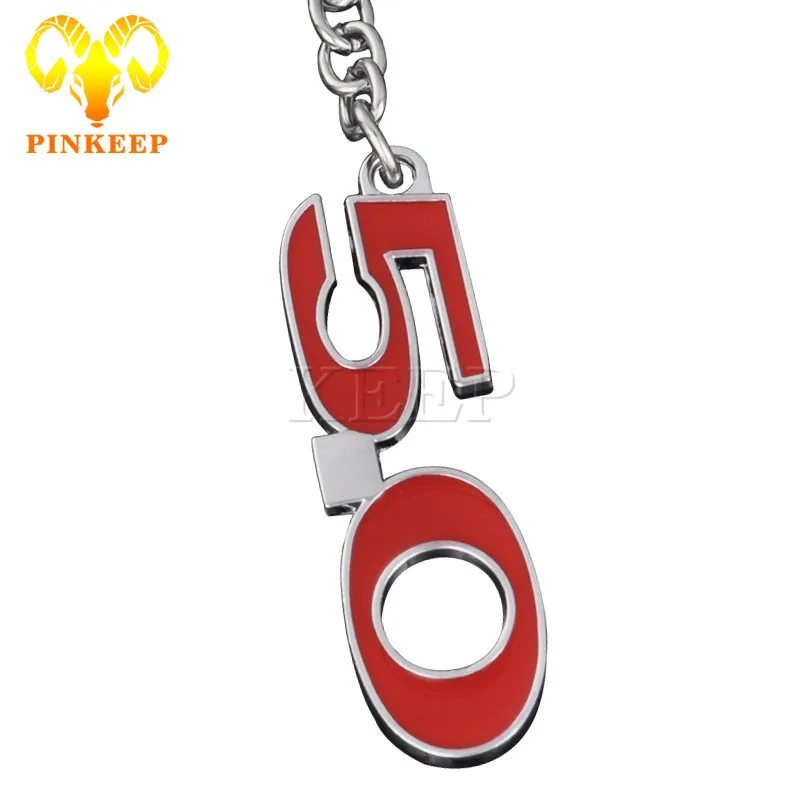 

Fashion Metal 5.0 Car Keyring Keychain Key Chain Auto Key Ring Keyfob For Ford Mustang GT 500 Cobra Focus Land Rover SUV Styling