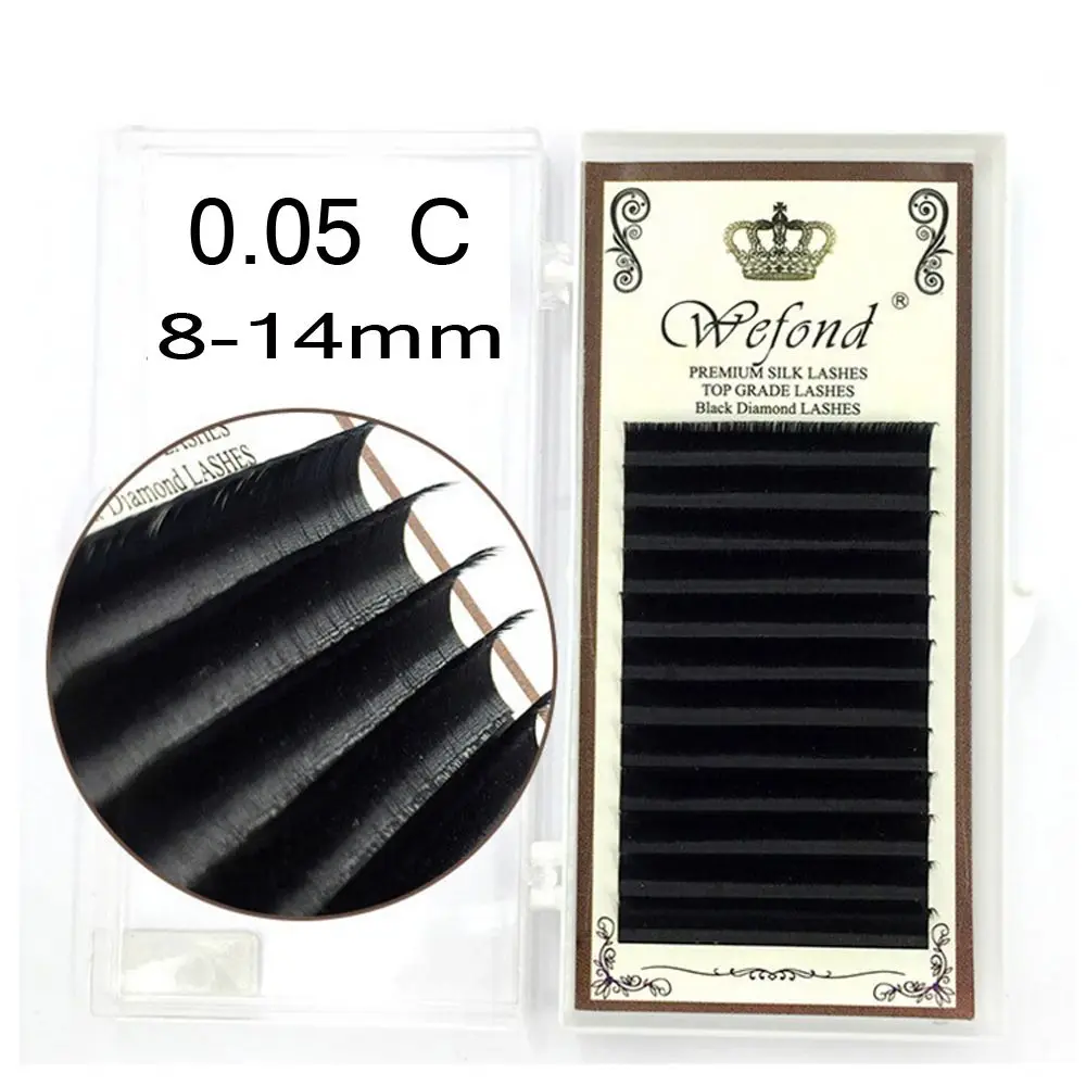 

1 Set 0.05 C Curl Faux Mink False Eyelashes Individual Natural Cross Thick Long Fake Eye Lashes Extension