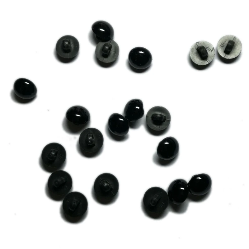 New 100 Pcs Black Resin Buttons Round Mushroom Domed Sewing Shank Black DIY Animal Eyes Toy Diy Decorative Buttons For Kids