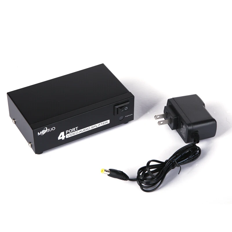 MT VIKI AV spitter RCA аудио и видео сплиттер 1 в 4 из HDTV Projektor звук играть то же время mit power