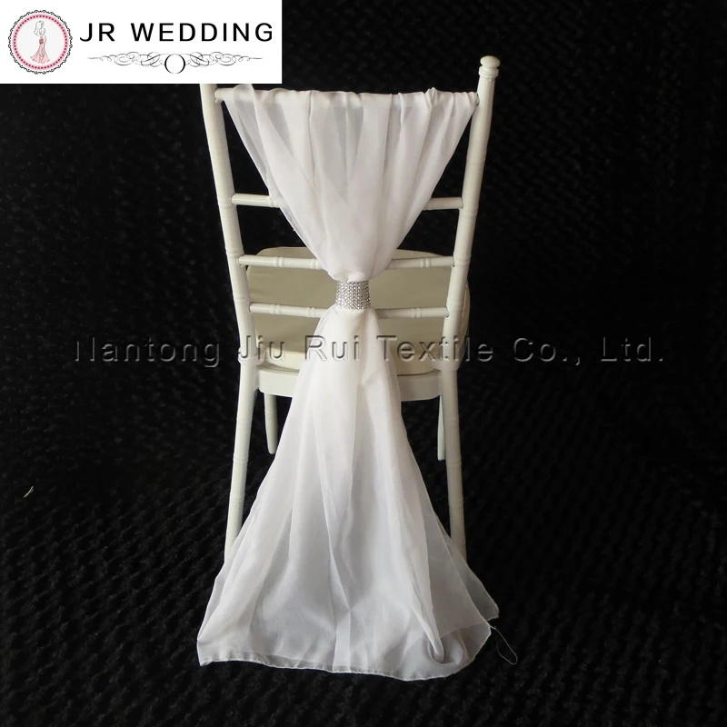 Buy 100pcs Free Shipping White Voile Chair Sashes With Buckle For Wedding Chair