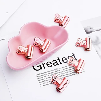 

15PCS 25mm Metal Hinge Bulldog Clips with Push Pins for School Bulletin Cork Boards Walls Photos Maps Drawings Papers Rose Gold